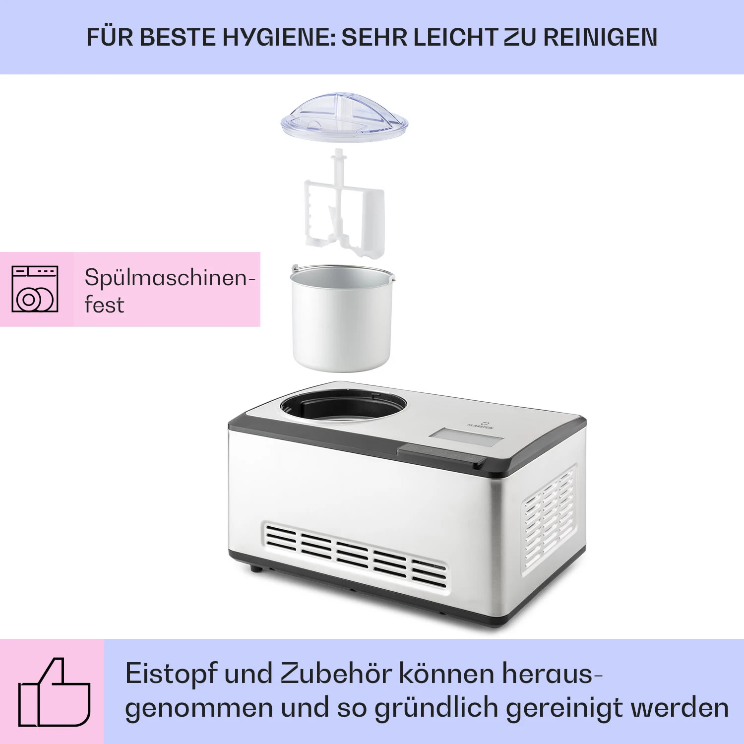 Dolce Bacio Smart Eiscremebereiter Yogurtmaker Kompressor 2 Liter WiFi Touch Edelstahl - Image 5