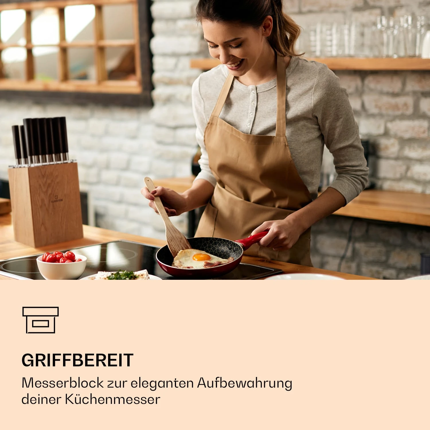 Kitano XL 13tlg. Messer-Set Mit Block 12 Messer Stahl Edler Holzblock - Image 2