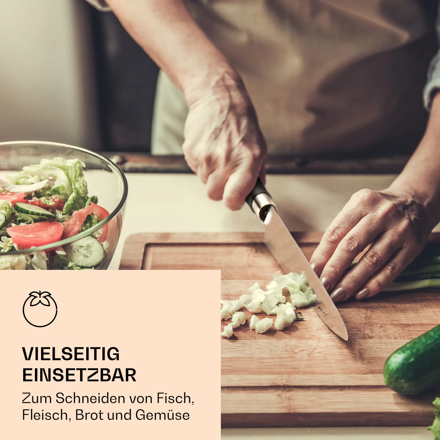 Kitano XL 13tlg. Messer-Set Mit Block 12 Messer Stahl Edler Holzblock - Image 4