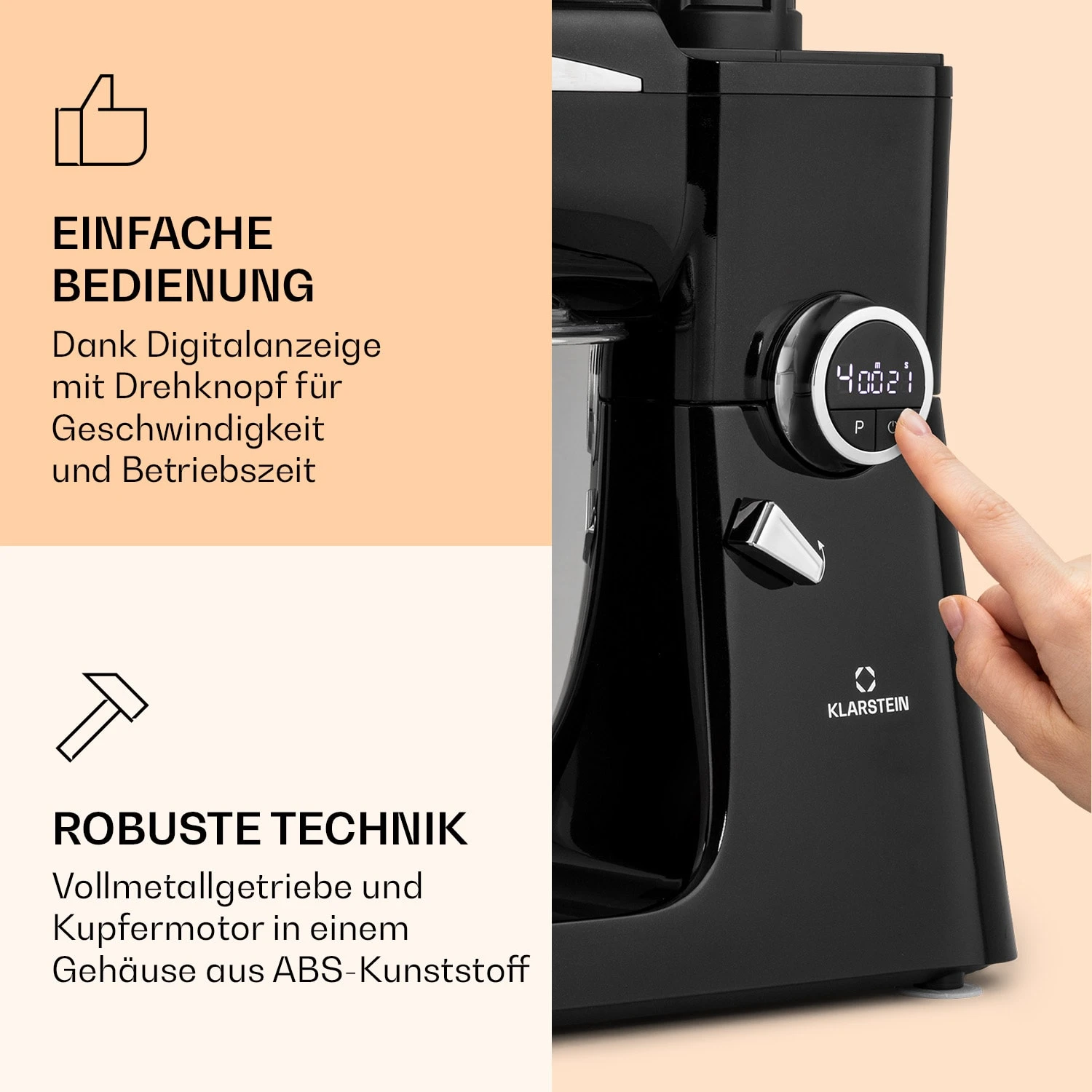 Renata Rossa Küchenmaschine 3-in-1 2000W 2,7PS 5Ltr Edelstahl BPA-frei - Image 3