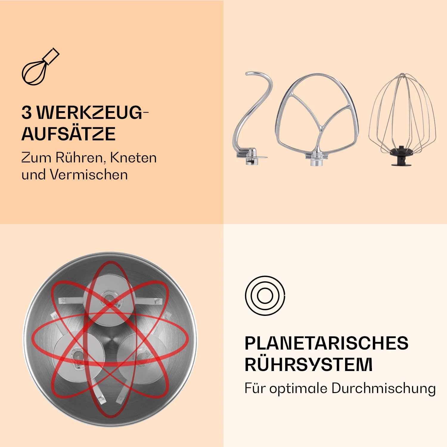 Renata Rossa Küchenmaschine 3-in-1 2000W 2,7PS 5Ltr Edelstahl BPA-frei - Image 4