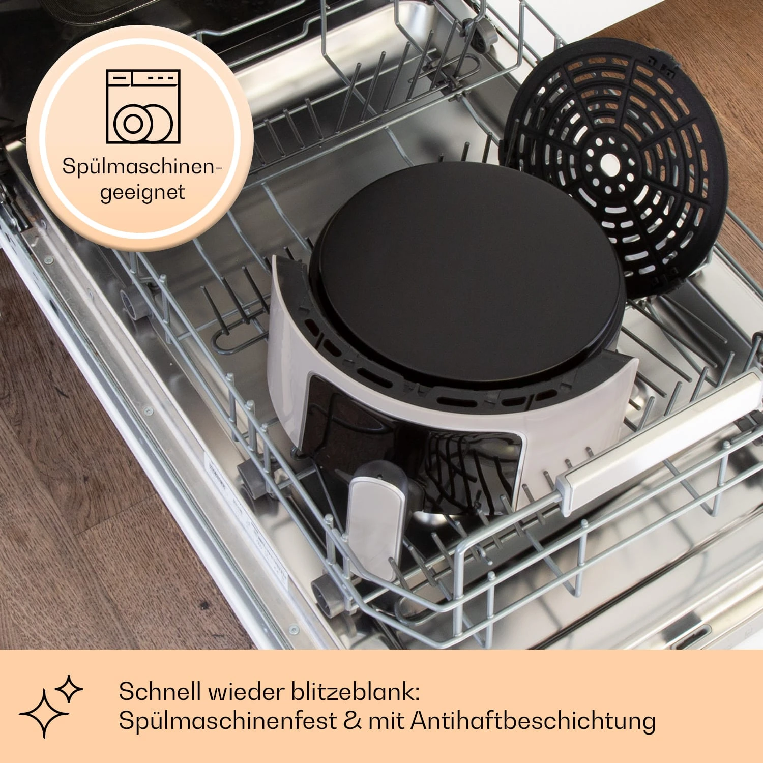 Crisp-Pro Heißluftfritteuse Air Fryer 1400W 3,5 Ltr 8 Programme Timer - Image 4