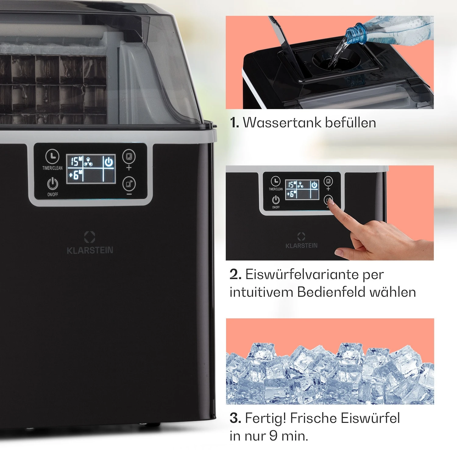 Chios Eiswürfelmaschine 20 Kg/24 H Auto-Clean 3,2-Liter Wassertank - Image 4