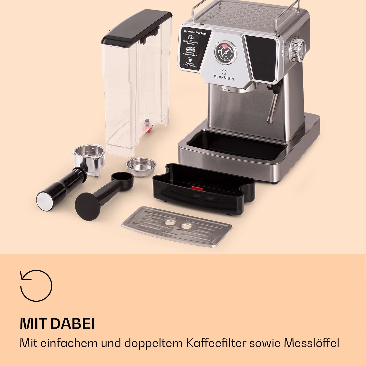 Libeica Espressomaschine 19 Bar Ca. 10 Tassen 1,8 Liter Milchschaum - Image 7