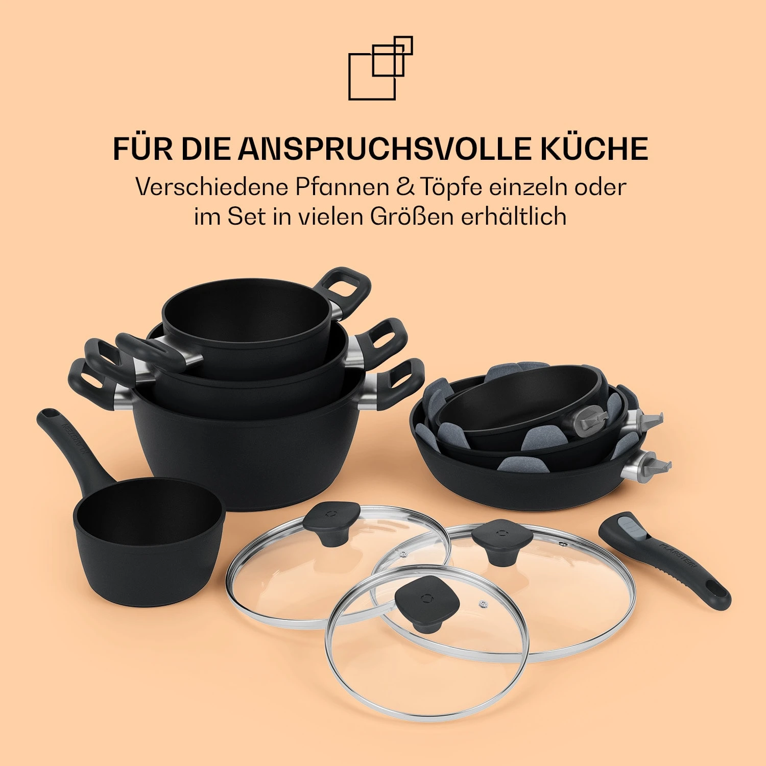 Noto Endurance Kochtopf Ø28cm Geschmiedetes Aluminium Deckel Induktion PTFE-Antihaftbeschichtung - Image 8