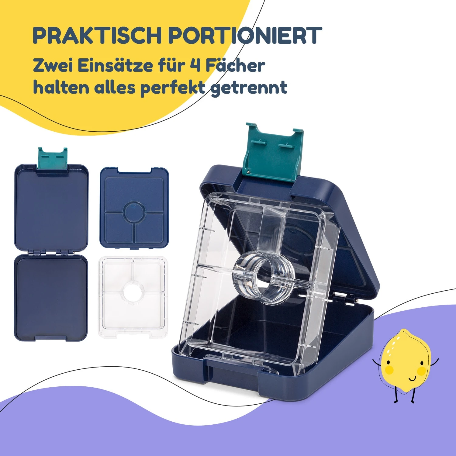 Klarstein Schmatzfatz Easy Snackbox 4 Fächer 18 X 15 X 5 Cm (BxHxT) - Image 4