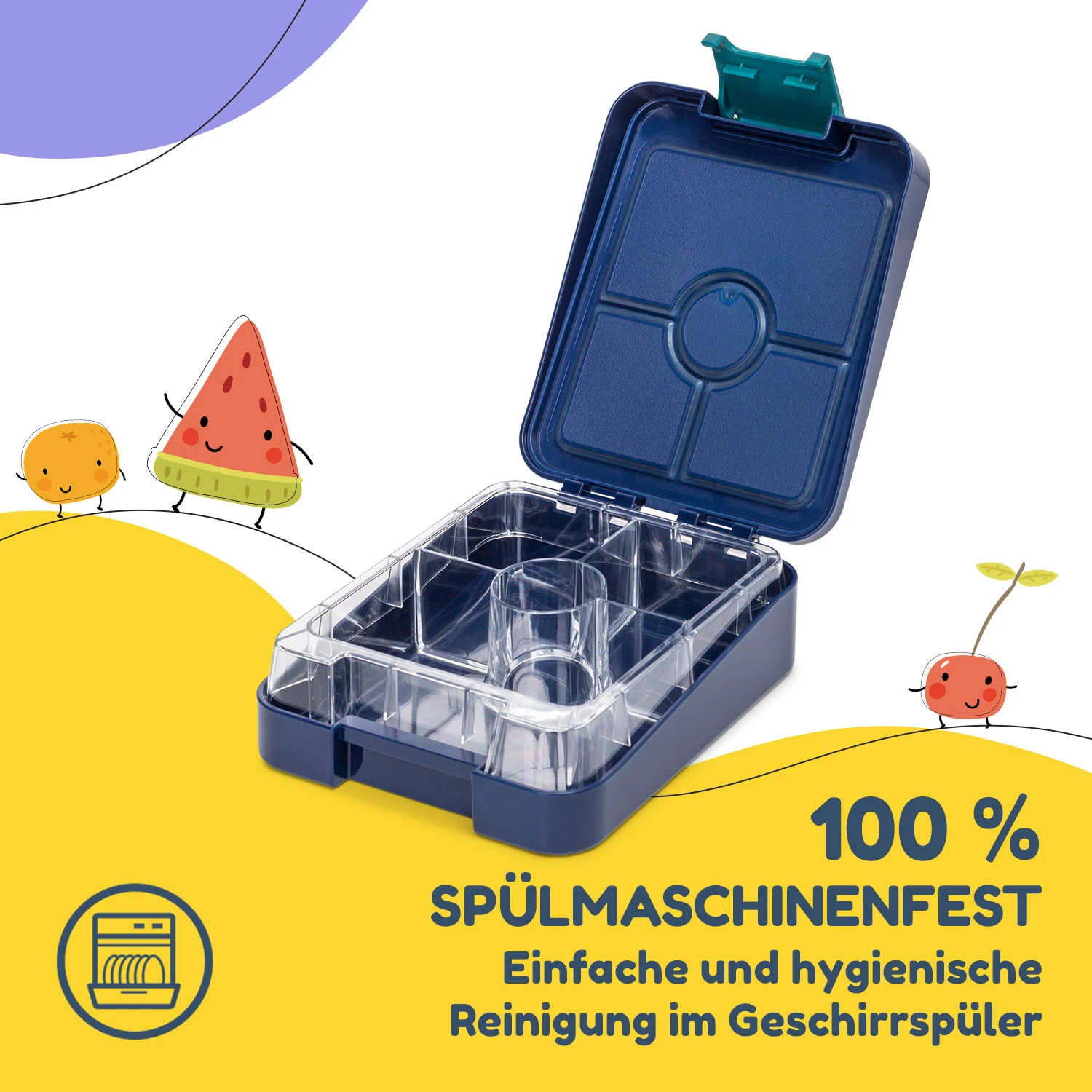 Klarstein Schmatzfatz Easy Snackbox 4 Fächer 18 X 15 X 5 Cm (BxHxT) - Image 5