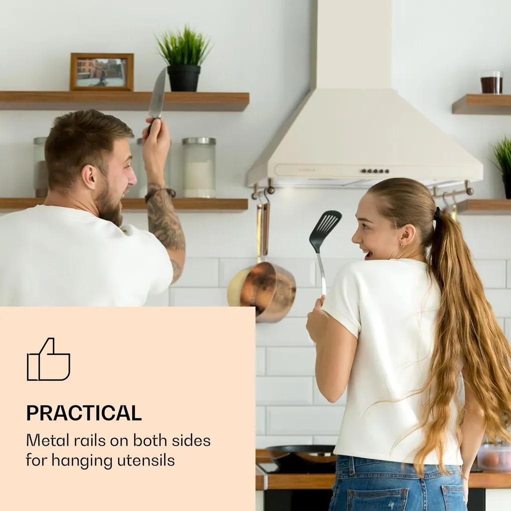 Klarstein Victoria Dunstabzugshaube 60cm , 644,5 M³/h Luftdurchsatz , 2 Stromsparende LED-Lampen , Retro-Design - Image 2