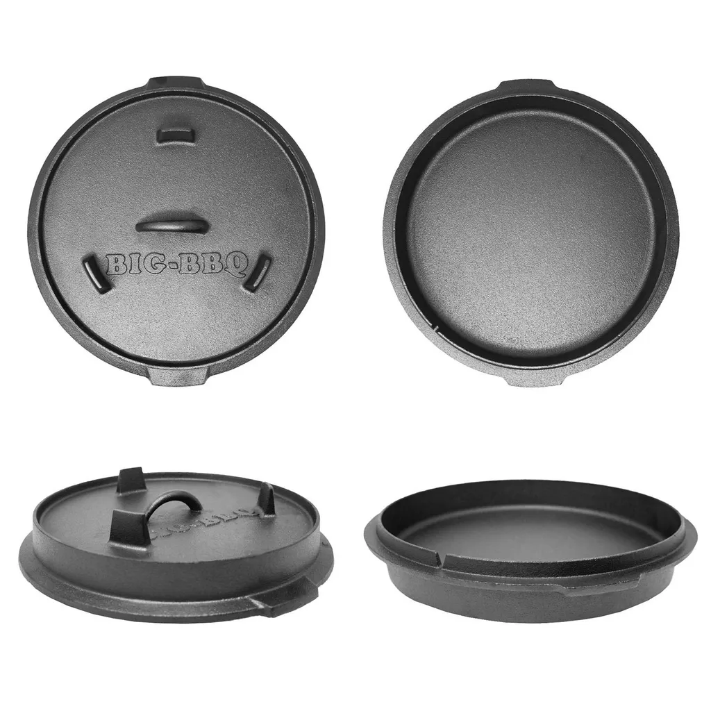 Klarstein Guernsey Premium Dutch Oven 9.0 Gusseisen-Topf , Voreingebrannt , Standfüße , Mit Deckelheber Und Deckelständer , Thermometeröffnung , Größe L: 9 Qt / 8 Liter , Schwarz - Image 4