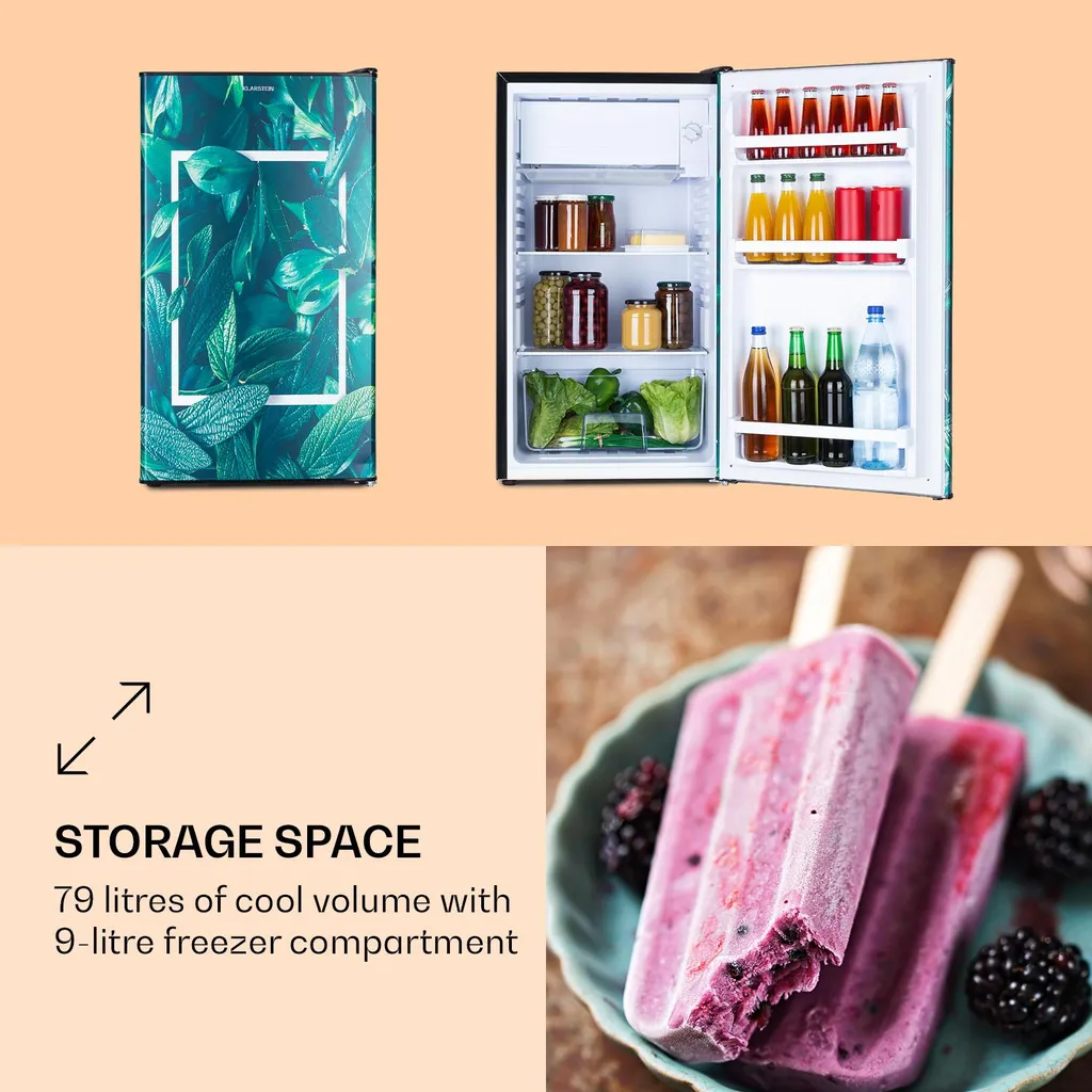 Klarstein CoolArt 79L Kühl-Gefrier-Kombination , Gefrierfach 9l , Designtür, 5-stufiger Temperaturregler Für 0 Bis 10 °C - Image 3