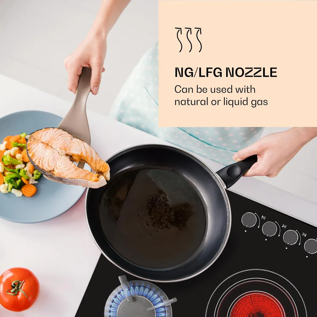 Klarstein MultiChef 5 Kombi-Gaskochfeld Gas/Glaskeramik 5 Zonen - Image 6