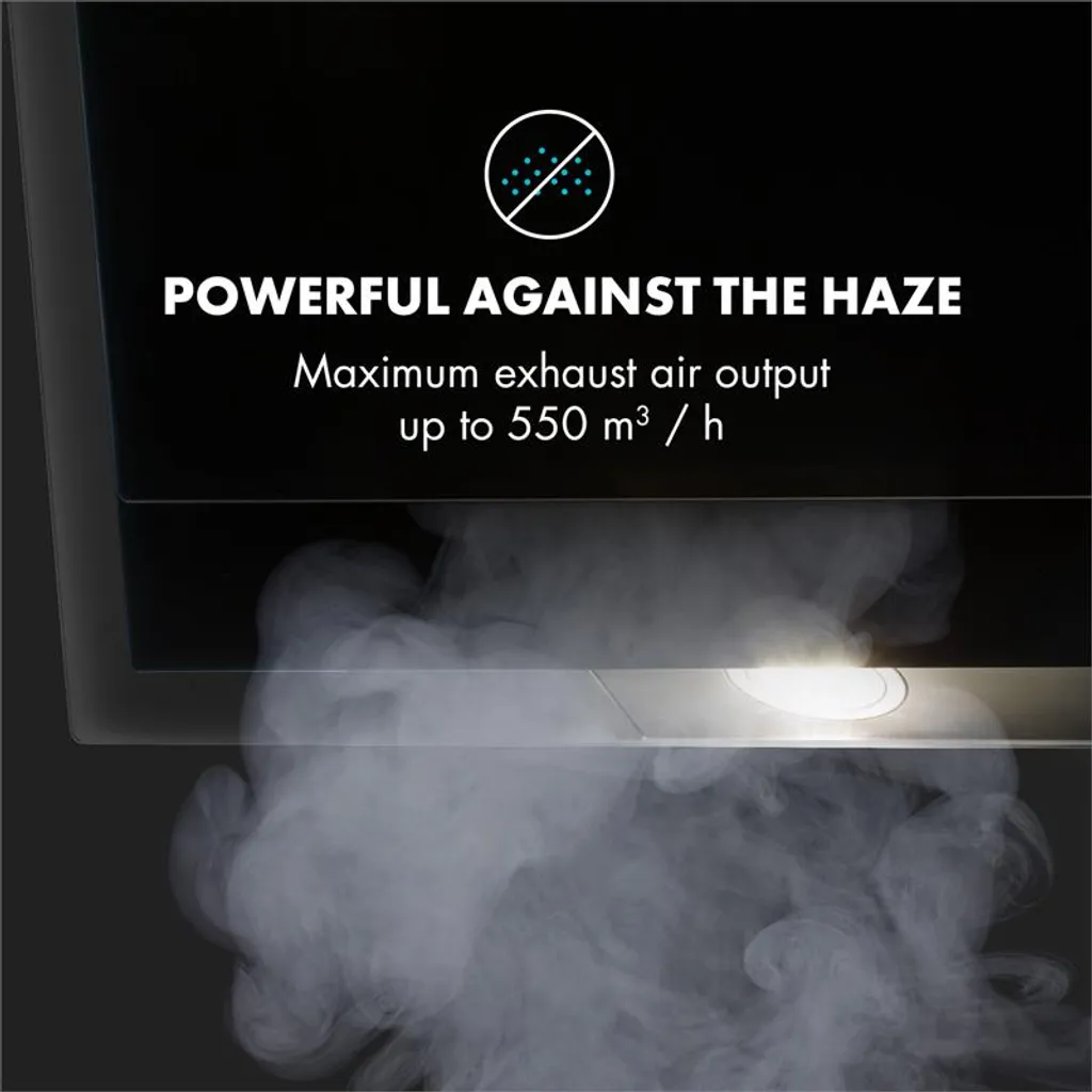 Mirage 90 Dunstabzugshaube 550 M³/h Touch-Panel RGB-Ambiente-Licht A++ - Image 4