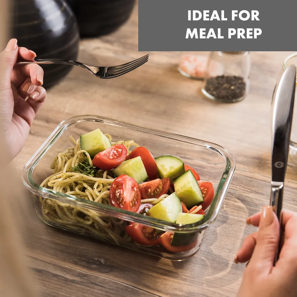 Klarstein Glaswerk Jardine III Frischhaltedosen Lunchboxen Auflaufform Mikrowellengeschirr , 640, 1040, 1520 Ml , 3 Stück , Borosilikatglas , Geeignet Für Backofen, Gefrierfach, Mikrowelle , Spülmaschinenfest , 100 % Dicht Mit Scharnierverschluss , Bruchsicher , Hitze- Und Kältebeständig , - Image 4