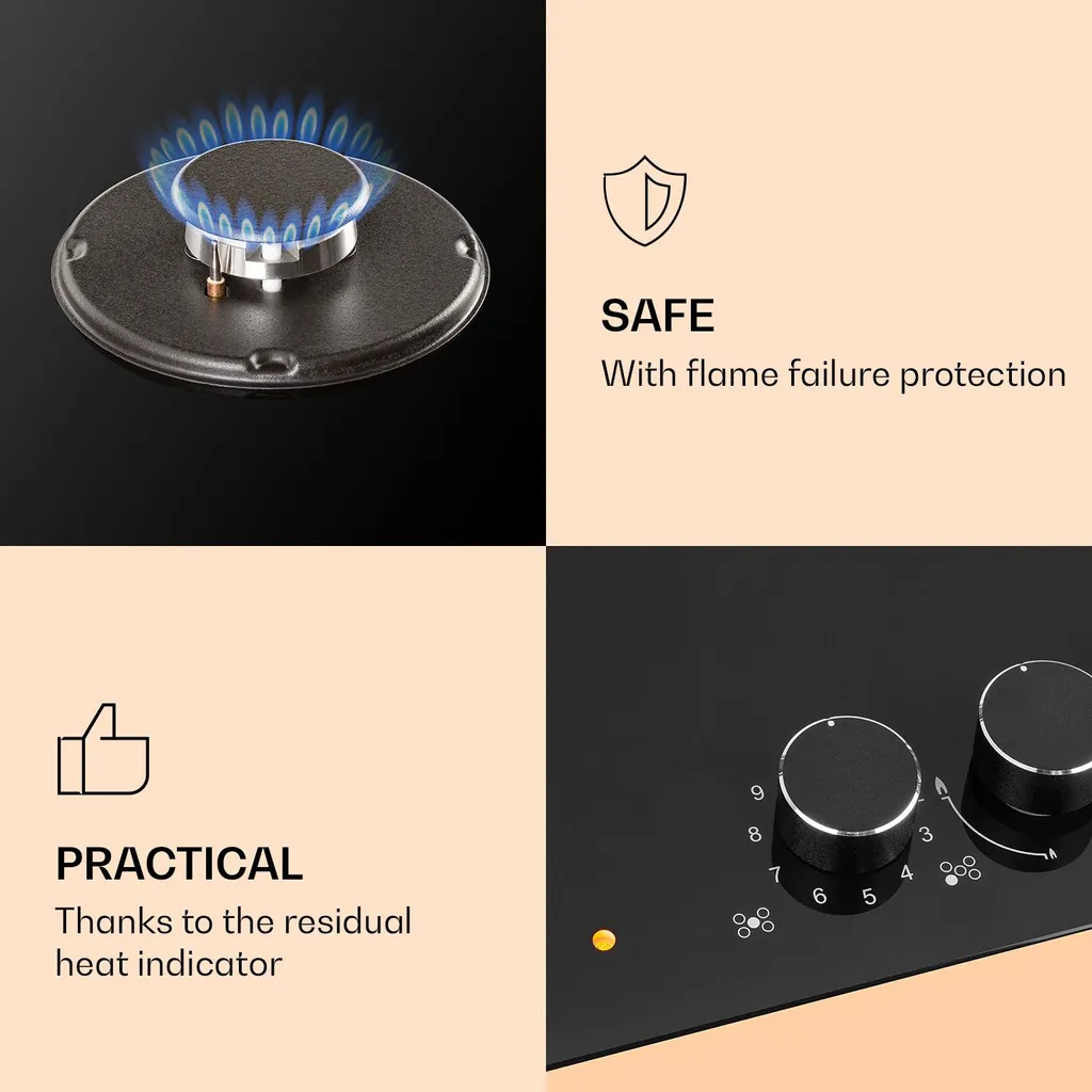 Klarstein MultiChef 5 Kombi-Gaskochfeld Gas/Glaskeramik 5 Zonen - Image 4