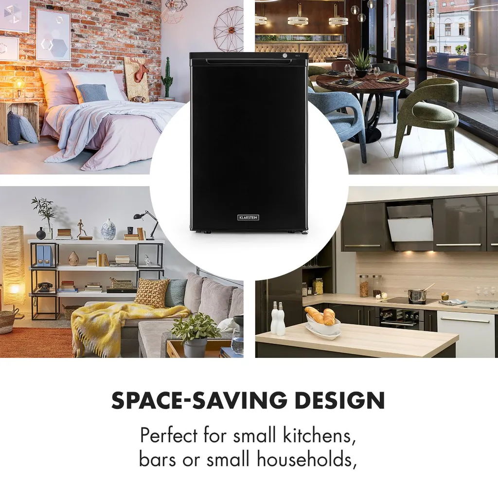 Klarstein Garfield XXL Gefrierschrank , 81 Liter Gesamtvolumen , 3 Durchsichtige Boxen , Thermostat Mit 3 Stufen , Höhenausgleichende Füße , 41 DB , Schwarz - Image 4