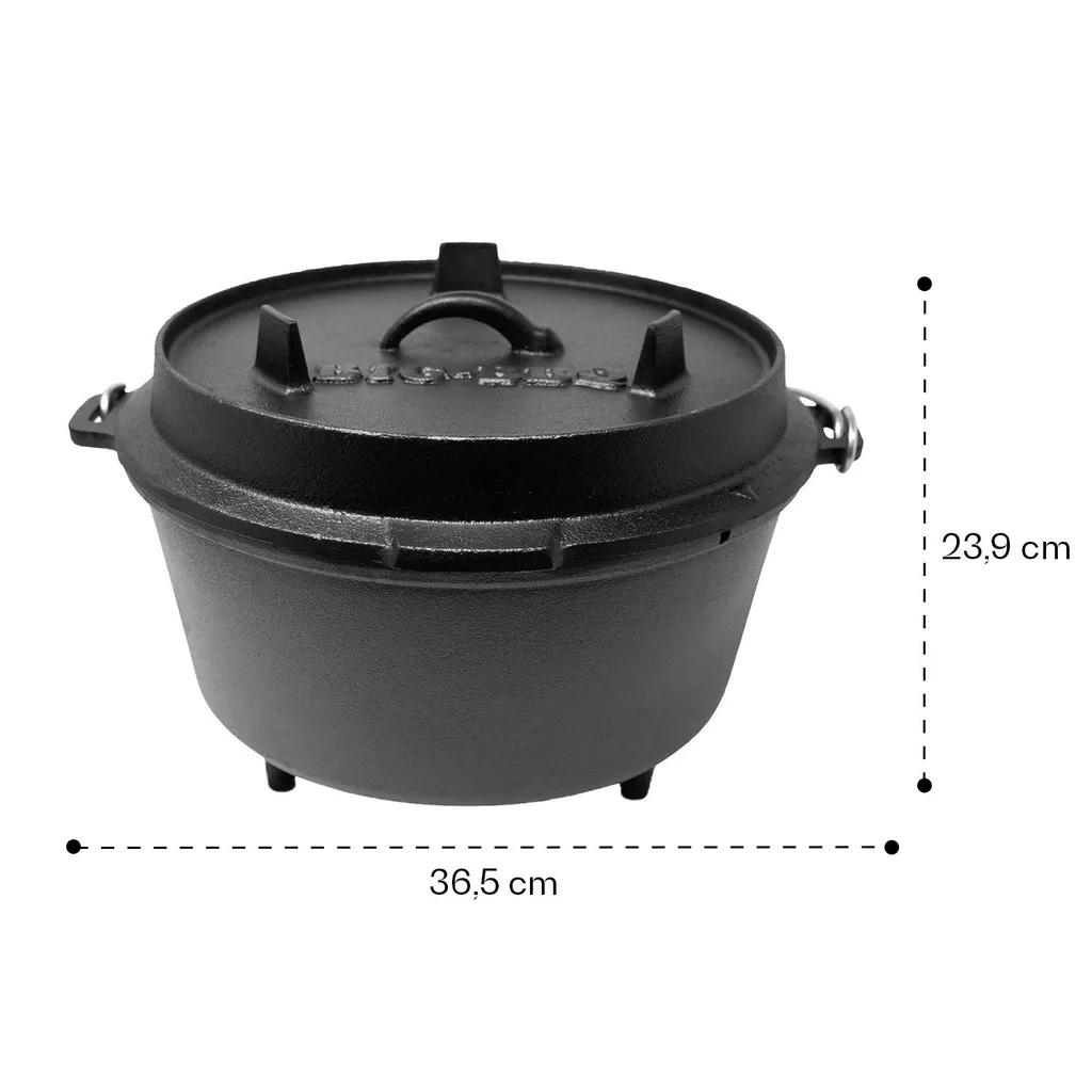 Klarstein Guernsey Premium Dutch Oven 9.0 Gusseisen-Topf , Voreingebrannt , Standfüße , Mit Deckelheber Und Deckelständer , Thermometeröffnung , Größe L: 9 Qt / 8 Liter , Schwarz - Image 6