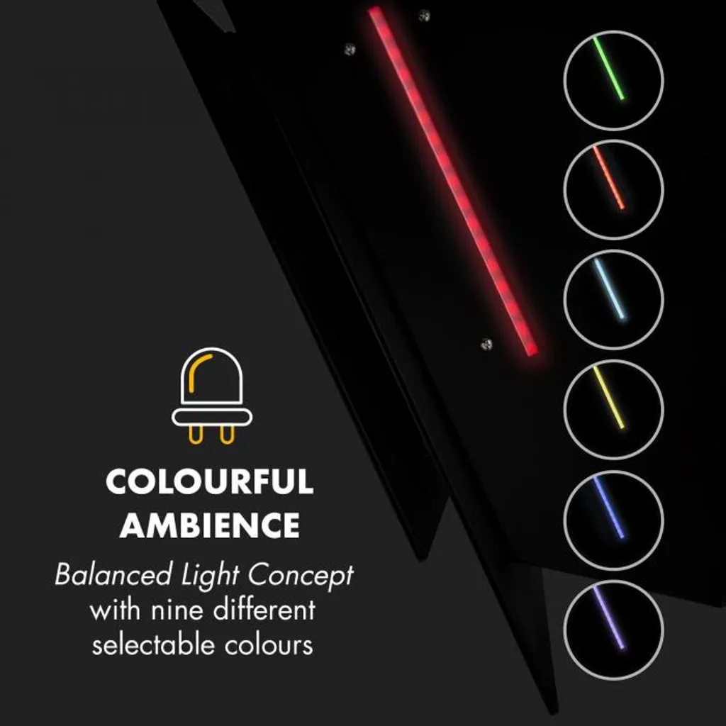 Mirage 90 Dunstabzugshaube 550 M³/h Touch-Panel RGB-Ambiente-Licht A++ - Image 5