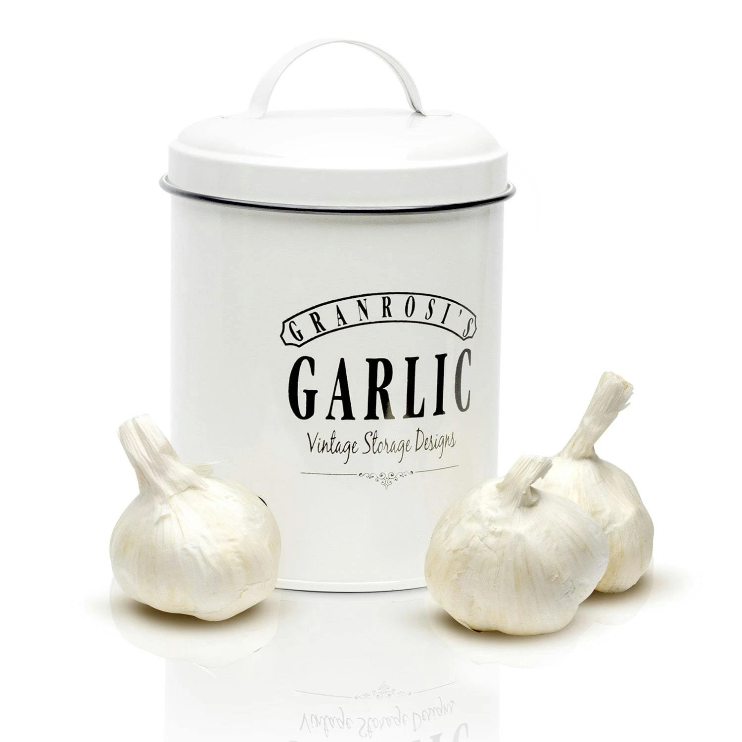 Georgia Vorratsbehälter 3er-Set Emaille-Stahlblech Vintage-Design Rostfrei Creme - Image 2