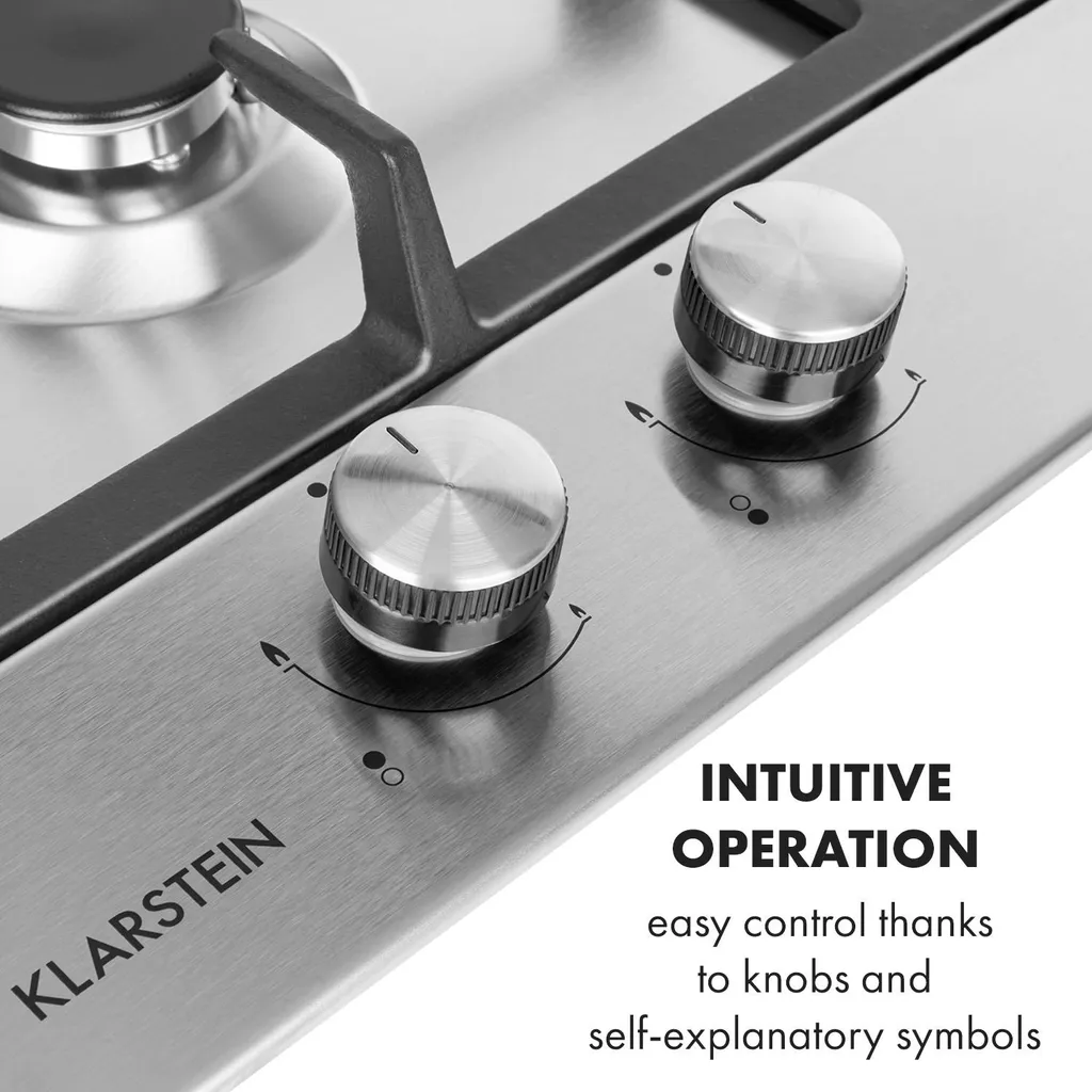 Klarstein Ignito Domino Gaskochfeld , 2-flammig , Autark , 30 Cm , Einbau , Sabaf-Brenner , Erdgas/Propangas , Sicherheitsventile , Automatische Abschaltung , Topfträger Aus Gusseisen , Edelstahl , Silber - Image 4