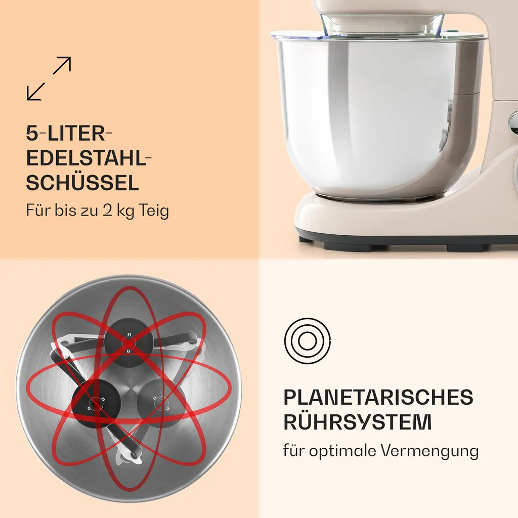 Bella Pico 2G Küchenmaschine 1300W 1,7PS 6 Stufen 5 Liter - Image 4