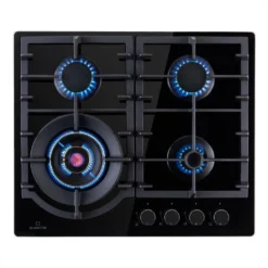 Klarstein Ignito Max 4 , Gaskochfeld , 4-flammig Glaskeramik , Ektrische Zündung , Geringere Energiekosten , 9,1 KW , 60 Cm