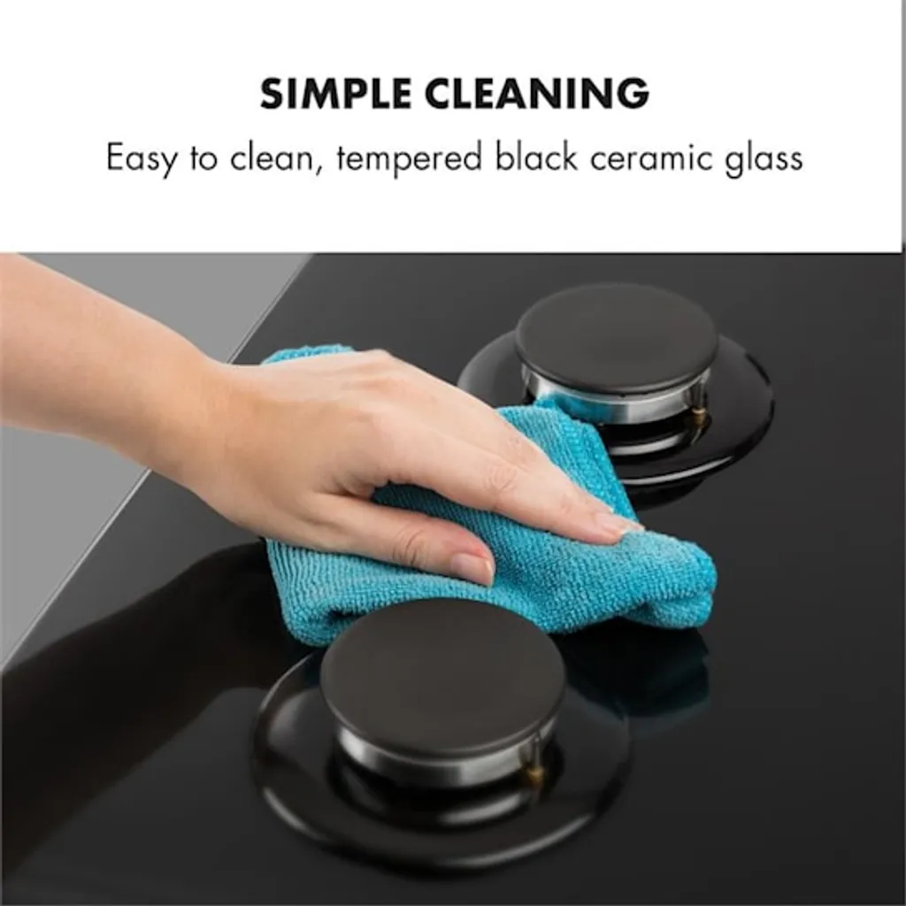 Klarstein Gasherd Einbau-Gaskochfeld - Sabaf-Brenner - Gaskochfeld Für Propan/Erdgas - Gasherd Kochfeld Einbau Gasherd - Glaskeramik - 5-Flammig - Schwarz Einbau Gas Kochfeld Gasherd 5 Platten Kochfelder Herdplatte Kochplatte Einbaukochfeld - Image 8