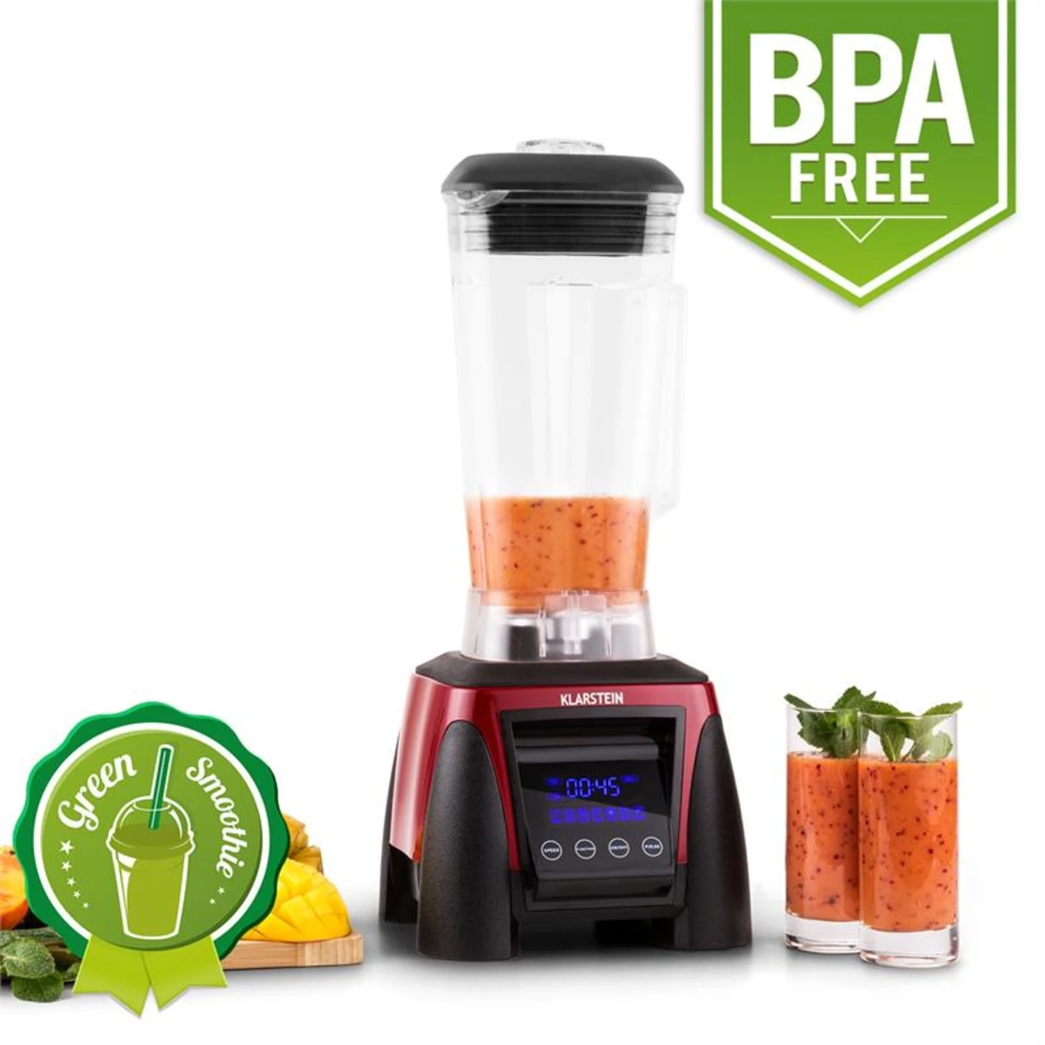 Herakles 8G Standmixer Rot Mit Cover 1800W 2,4 PS 2 Liter BPA-frei - Image 5