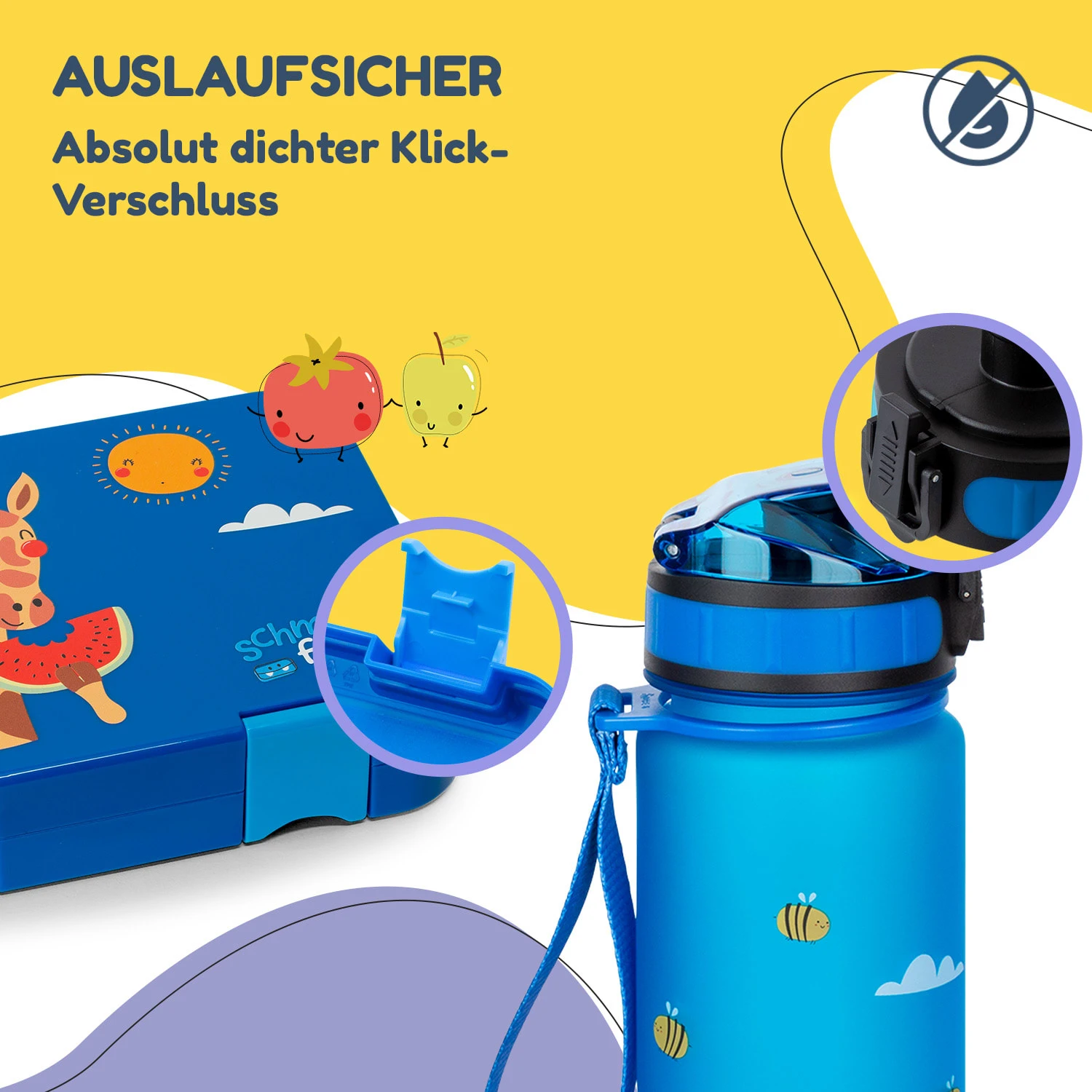 Schmatzfatz Frühstücksset Lunchbox & Trinkflasche Tritan Dicht BPA-frei - Image 3