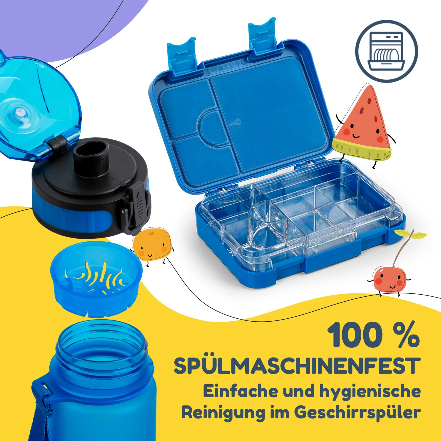Schmatzfatz Frühstücksset Lunchbox & Trinkflasche Tritan Dicht BPA-frei - Image 5