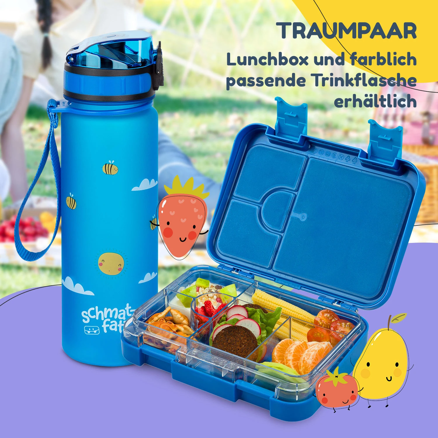 Schmatzfatz Frühstücksset Lunchbox & Trinkflasche Tritan Dicht BPA-frei - Image 7