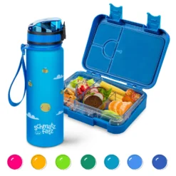 Schmatzfatz Frühstücksset Lunchbox & Trinkflasche Tritan Dicht BPA-frei