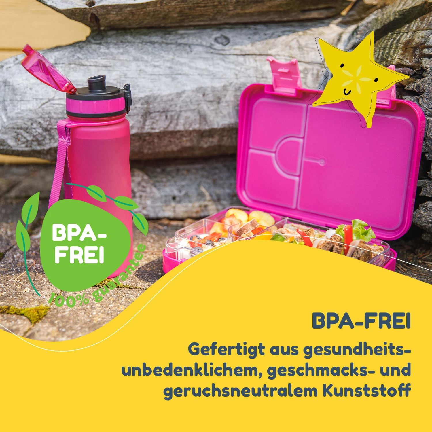 Schmatzfatz Frühstücksset Lunchbox & Trinkflasche Tritan Dicht BPA-frei - Image 2