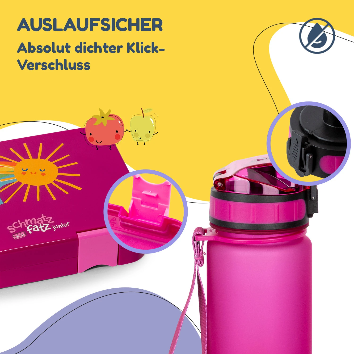 Schmatzfatz Frühstücksset Lunchbox & Trinkflasche Tritan Dicht BPA-frei - Image 3
