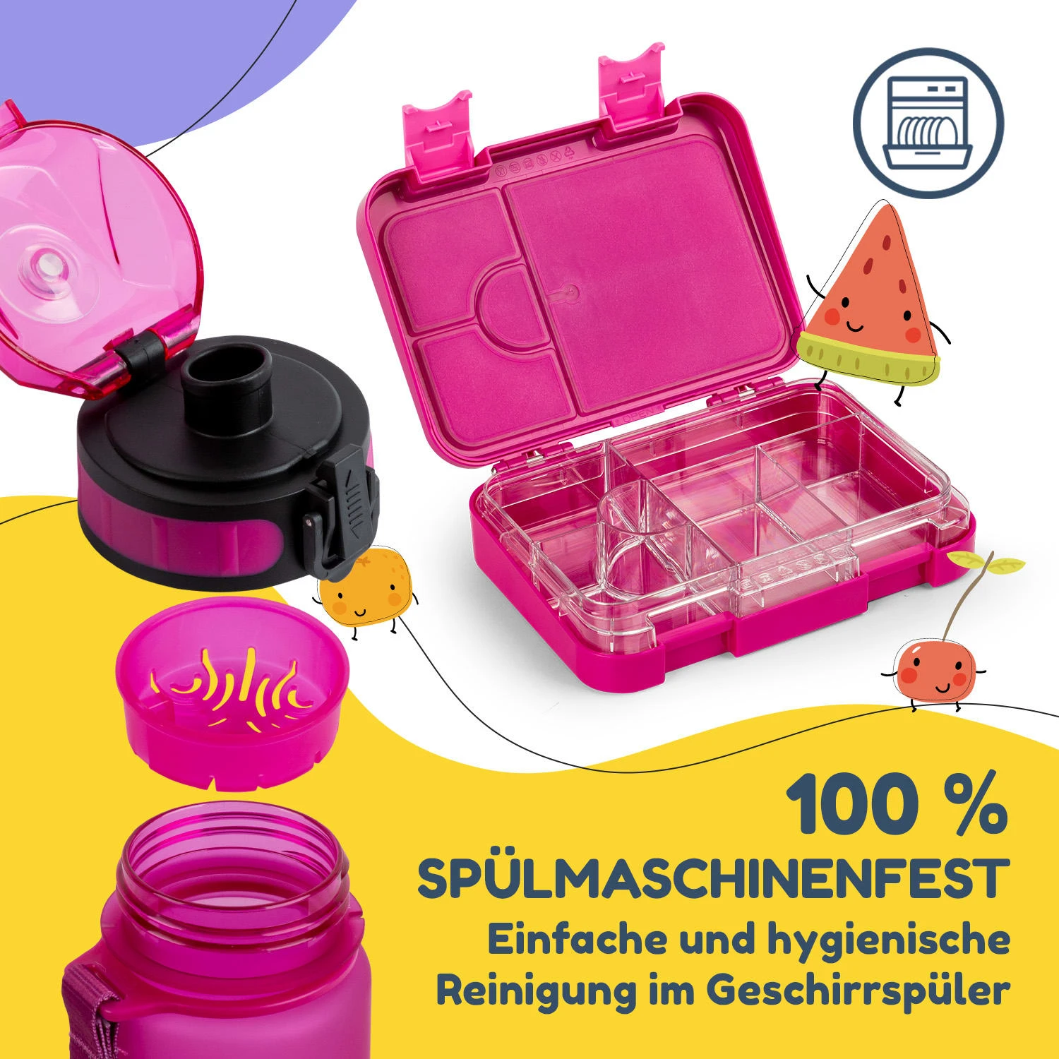 Schmatzfatz Frühstücksset Lunchbox & Trinkflasche Tritan Dicht BPA-frei - Image 5