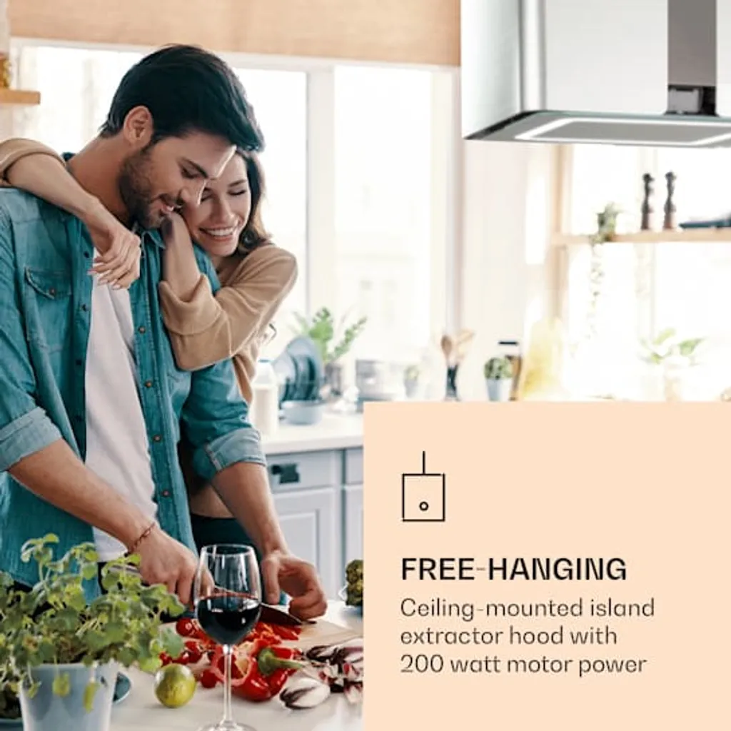 Klarstein Futurelight Smart Inselabzugshaube , Umluft 420m³/h , LED Beleuchtung , 3 Leistungsstufen ,Steuerbar Via WiFi Und Klarstein App Experience , Edelstahl - Image 2