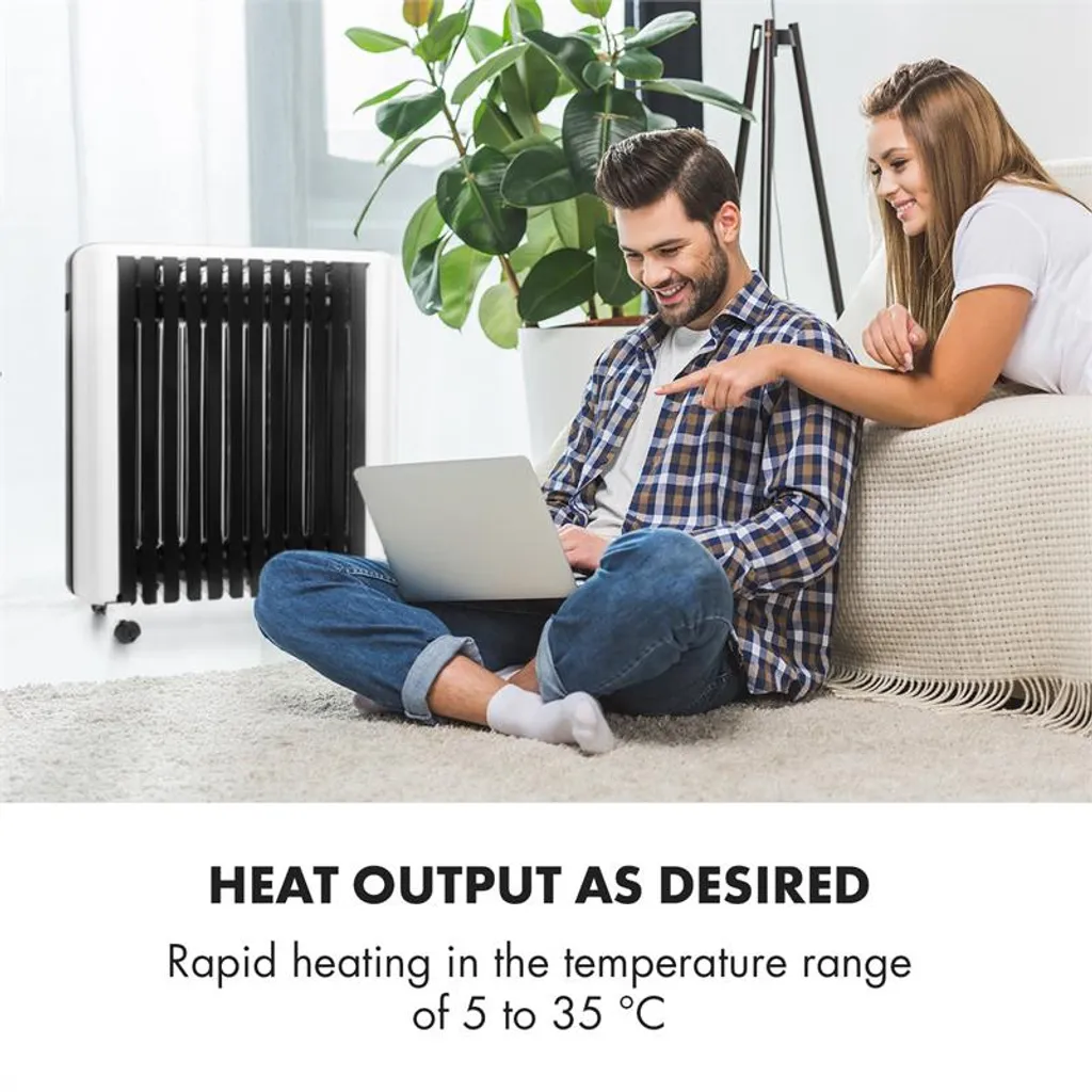 Thermaxx 2500 Ölradiator 2500W 5-35° C 24h-Timer Weiß/schwarz - Image 2