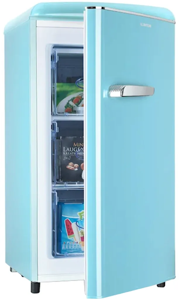 Klarstein Laika 60L Gefrierschrank , 60 Liter , 4-Sterne-Gefrierfach , 3 Schubladen , Temperatur: -18 Bis 0 °C , 5-stufiger Thermostat , 41 DB , Retro-Look - Image 7