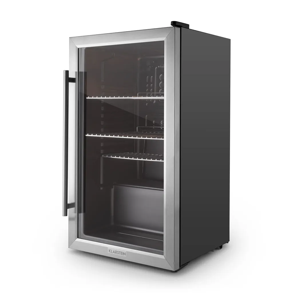 Klarstein Beersafe XXL - Black Edition Getränke-Kühlschrank Mit 80 Liter, Metallgehäuse Mit Doppelt Isolierter Glastür, 5-10 Grad, Niedrige Betriebsgeräusche, Schwarz-silber - Image 4
