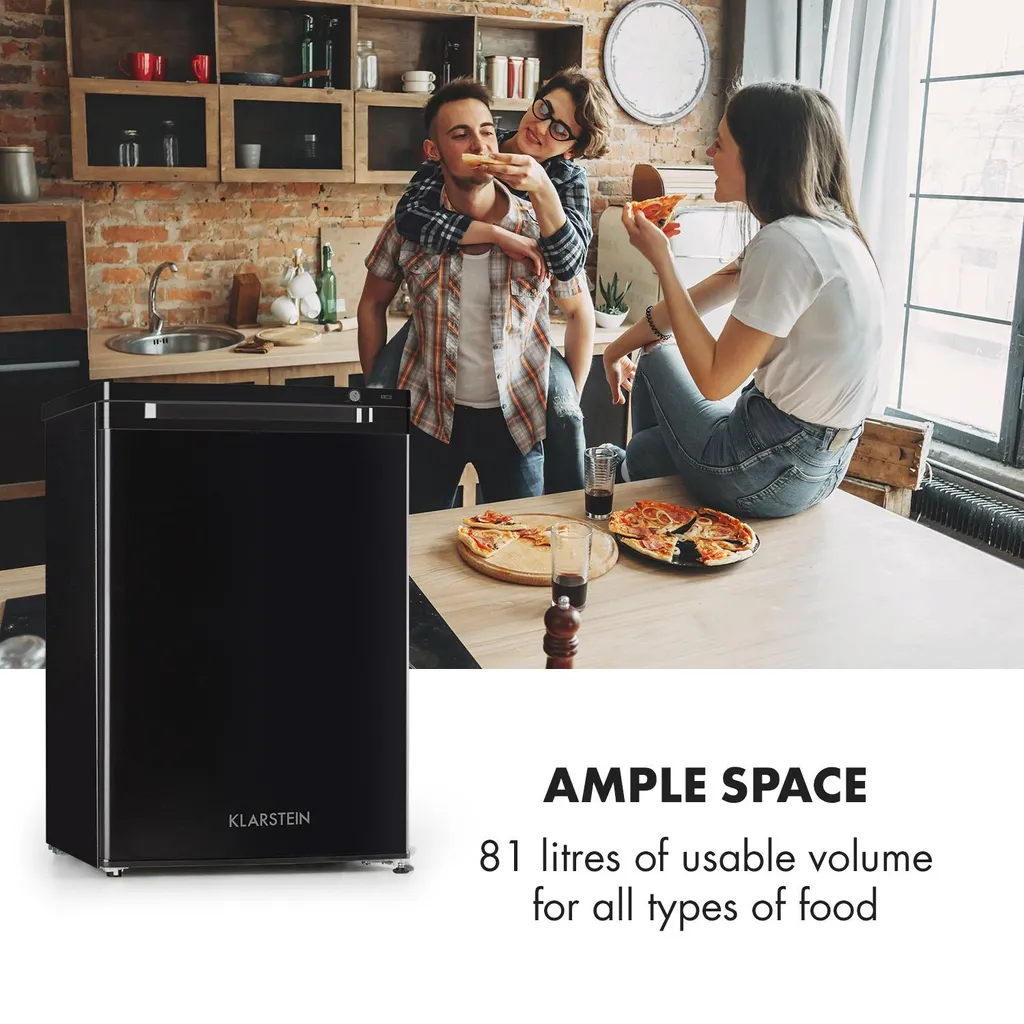 Klarstein Garfield XXL Gefrierschrank , 81 Liter Gesamtvolumen , 3 Durchsichtige Boxen , Thermostat Mit 3 Stufen , Höhenausgleichende Füße , 41 DB , Schwarz - Image 5