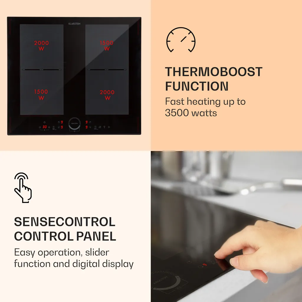 Delicatessa 60 Einbaukochfeld Induktion 4 Zonen 7000W Glaskeramik - Image 3
