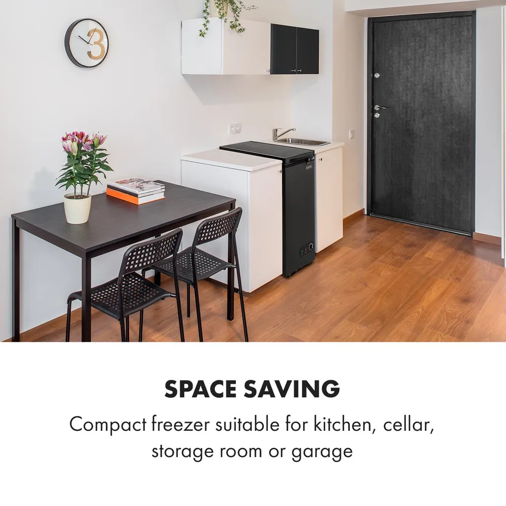 Klarstein Gefrierschrank Gefriertruhe - Tiefkühltruhe Gefrierbox - Temperaturregler - Bodenrollen - Freistehend - 50 Liter - Mattschwarz Tiefkühlschrank Freistehend Gefriertruhe Gefrierschrank Groß Kühltruhe Gefriergeräte - Image 3