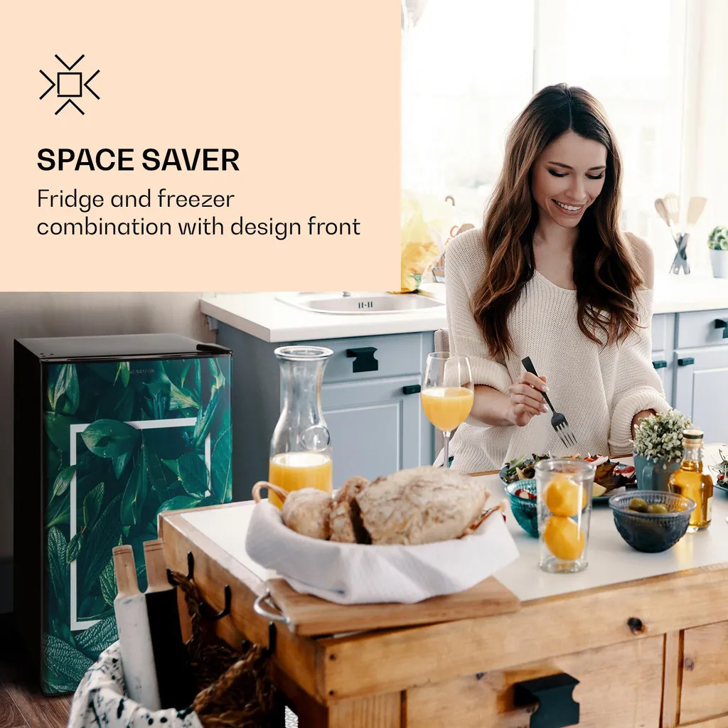 Klarstein CoolArt 79L Kühl-Gefrier-Kombination , Gefrierfach 9l , Designtür, 5-stufiger Temperaturregler Für 0 Bis 10 °C - Image 2