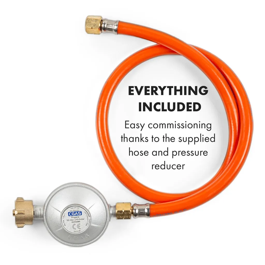 Klarstein Goldflame 4 Gaskochfeld , 4-flammig , Autark , 60 Cm , Einbau , Messing-Brenner , Erdgas/Propangas , Sicherheitsventile , Automatische Abschaltung , Topfträger Aus Gusseisen , Inkl. Schlauch Und Druckminderer , Glaskeramik Ø 8 Mm , Weiß - Image 9