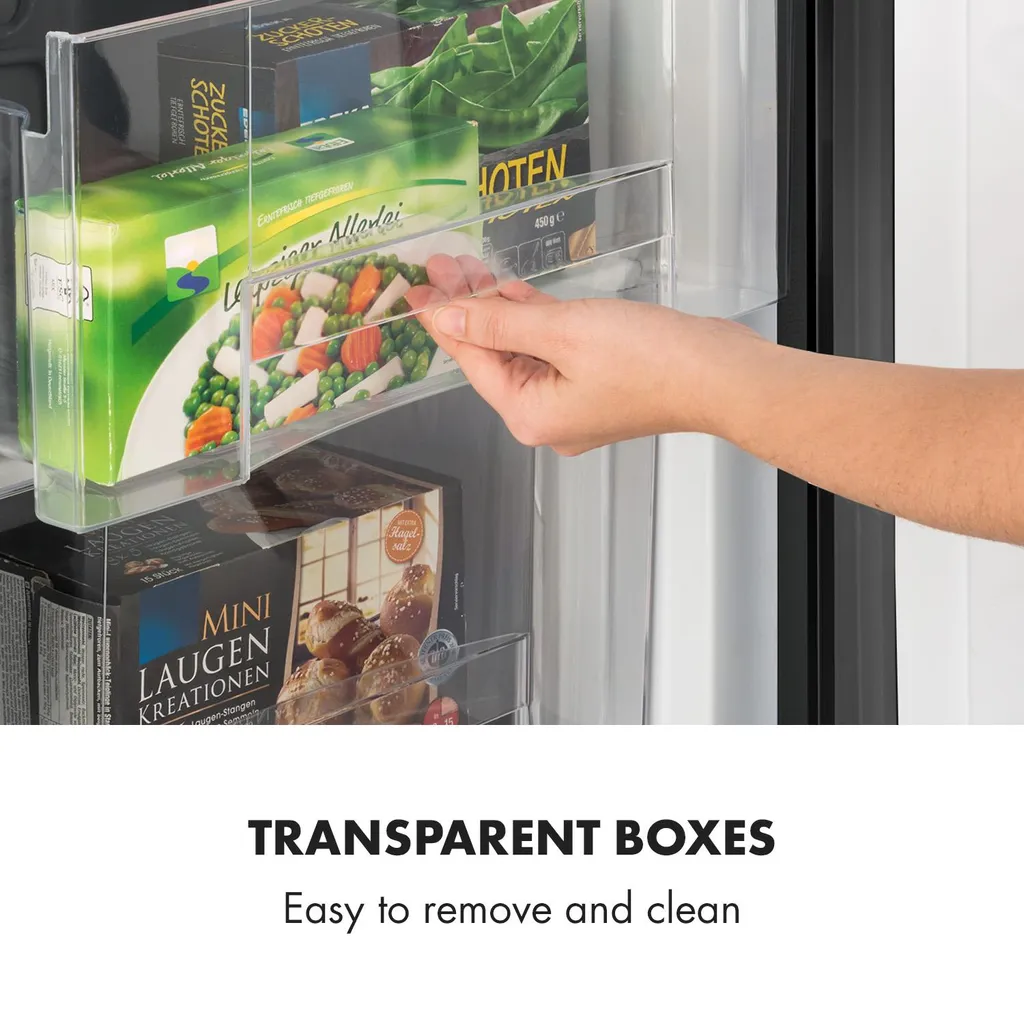 Klarstein Garfield XXL Gefrierschrank , 81 Liter Gesamtvolumen , 3 Durchsichtige Boxen , Thermostat Mit 3 Stufen , Höhenausgleichende Füße , 41 DB , Schwarz - Image 3