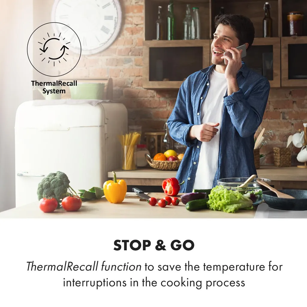 Klarstein Delicatessa Slim Domino Induktionskochfeld ,29 Cm ,Einbau ,autark ,2 Zonen: 3500 Watt ,9 Stufen ,Booster ,Flexzone ,Topferkennung ,Timer ,Glaskeramik ,rahmenlos ,weiß - Image 8