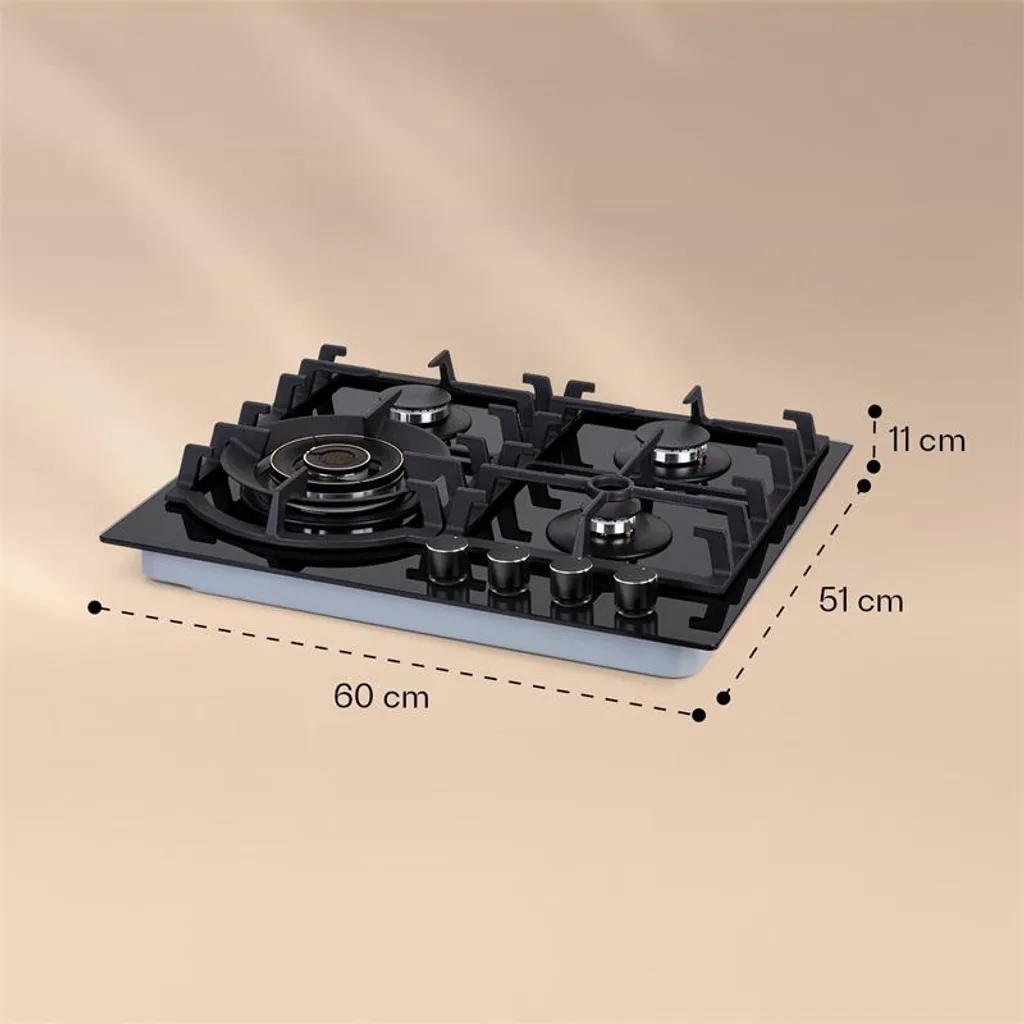 Klarstein Ignito Max 4 , Gaskochfeld , 4-flammig Glaskeramik , Ektrische Zündung , Geringere Energiekosten , 9,1 KW , 60 Cm - Image 7