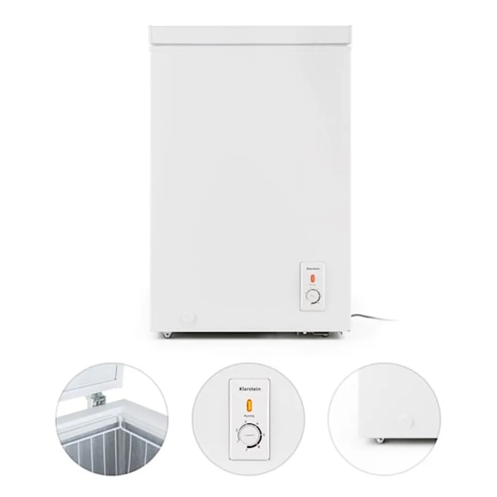 Klarstein Gefrierschrank Gefriertruhe - Tiefkühltruhe 100 Liter - Herausnehmbarer Hängekorb - Freistehend - Bodenrollen - Weiß Tiefkühlschrank Freistehend Gefriertruhe Gefrierschrank Groß Kühltruhe Gefriergeräte - Image 3