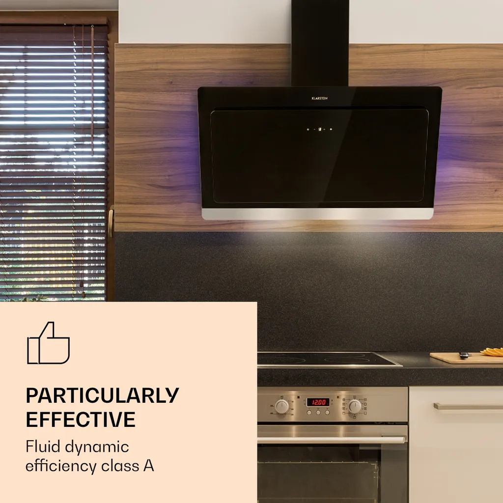 Klarstein Aurora Eco 90 Dunstabzugshaube 90 Cm , Abluftleistung: 550 M³/h , Kopffrei , Ambientelicht , EEC A+ - Image 2