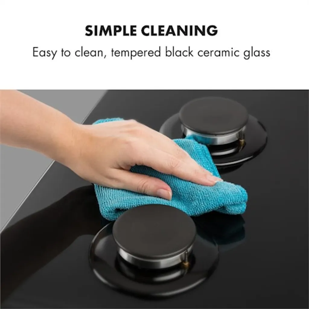 Klarstein Gasherd Einbau-Gaskochfeld - Sabaf-Brenner - Gaskochfeld Für Propan/Erdgas - Gasherd Kochfeld Einbau Gasherd - Glaskeramik - 2-Flammig - 30cm - Schwarz Einbau Gas Kochfeld Gasherd 2 Platten Kochfelder Herdplatte Kochplatte Einbaukochfeld - Image 8