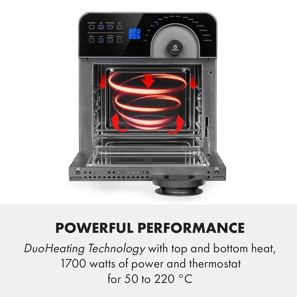 AeroVital Cube Chef Heißluftfritteuse 1700W 14l 16 Programme Schwarz - Image 3
